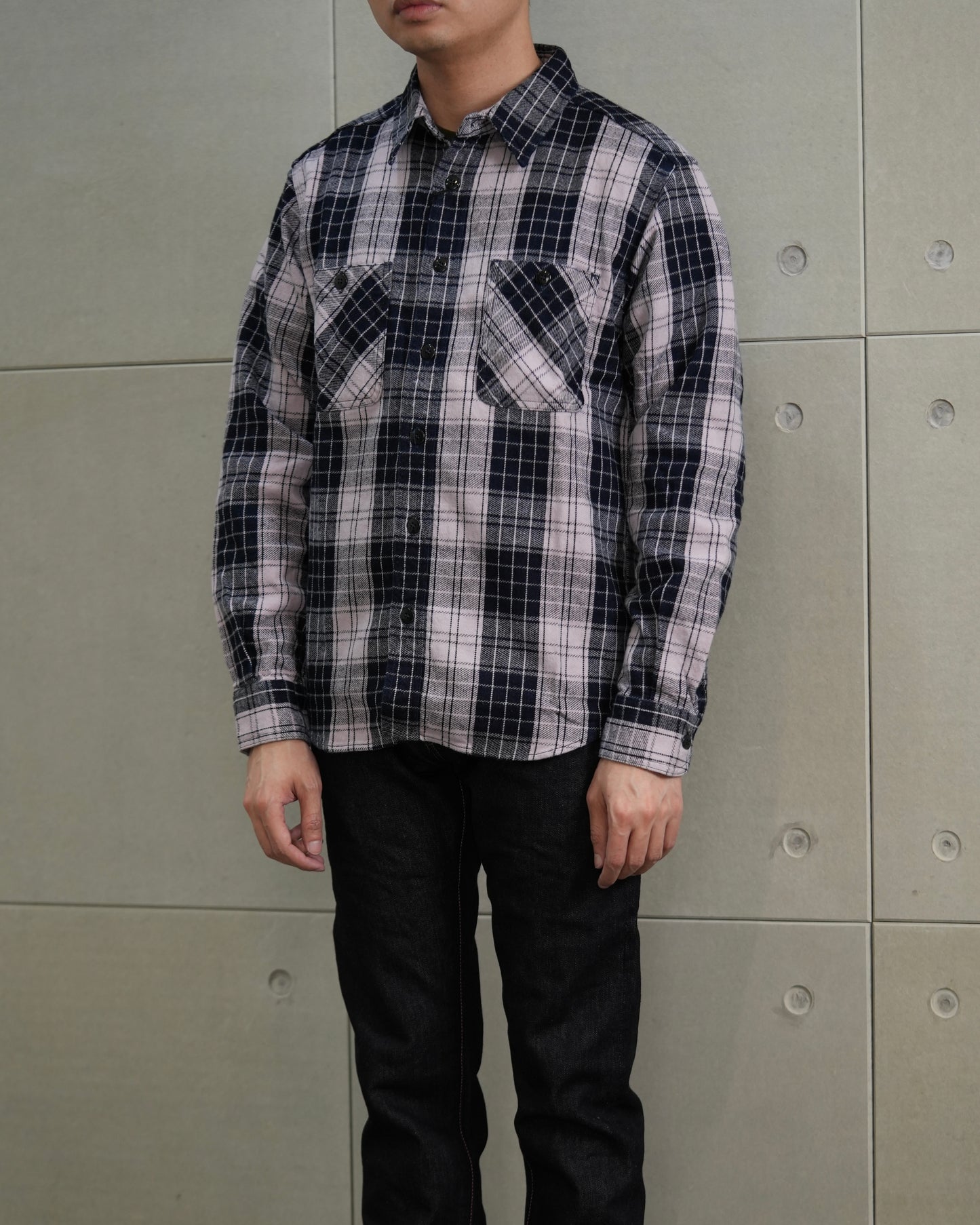 Momotaro MXLS 1002 Original twil check Shirt Pink