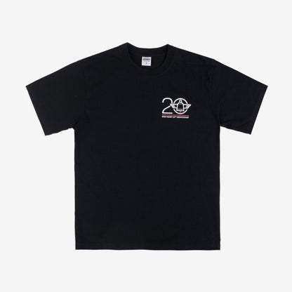 Iron Heart 7.5oz Printed "20th Anniversary" Loopwheel Crew Neck T-Shirt - Black