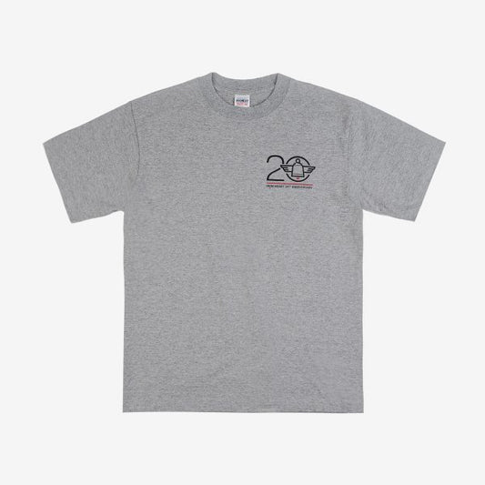 Iron Heart 7.5oz Printed "20th Anniversary" Loopwheel Crew Neck T-Shirt - Grey