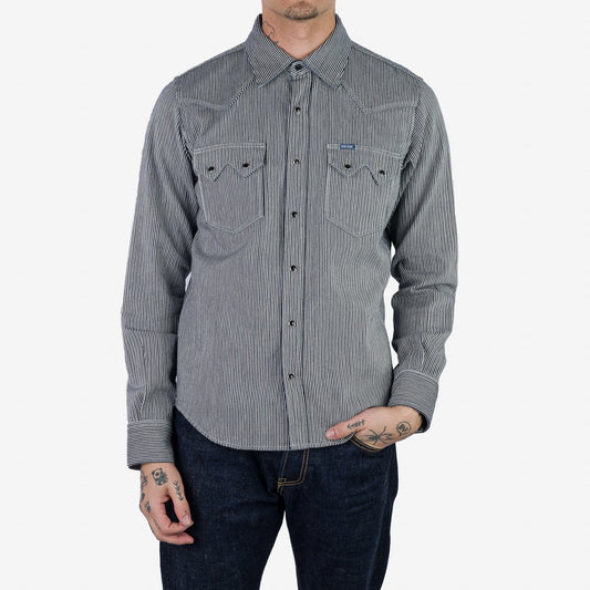 Iron Heart Shirt IHSH-365-IND 8 oz Herringbone Hickory Stripe Shirt