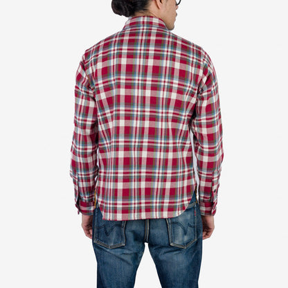 Iron Heart Shirt IHSH-371-RED Ultra Heavy Flannel Check Work Shirt