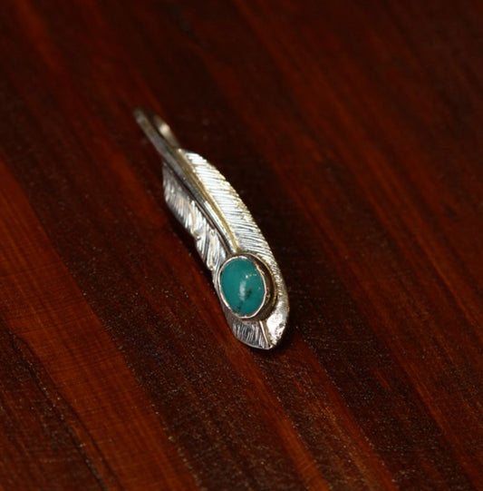 First Arrow's Silver O-250L S feather hook with Turquoise (L)