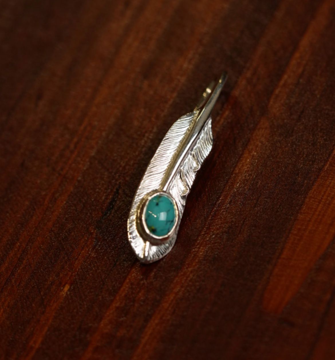 First Arrow's Silver O-250R S feather hook with Turquoise (L)