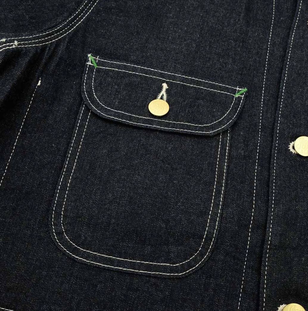 Sugar Cane Jacket SC15655 11oz. Blue Denim Work Coat Navy