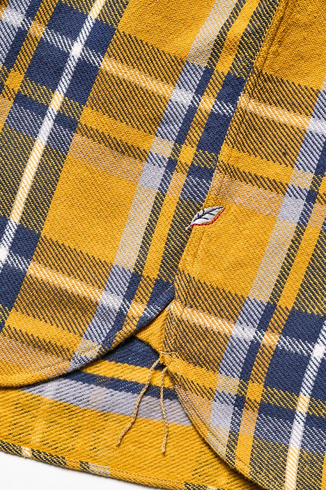 Pure Blue Japan Heavyweight Check Flannel Shirt 2222-Camel