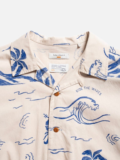 Arvid Waves Hawaii Shirt Ecru