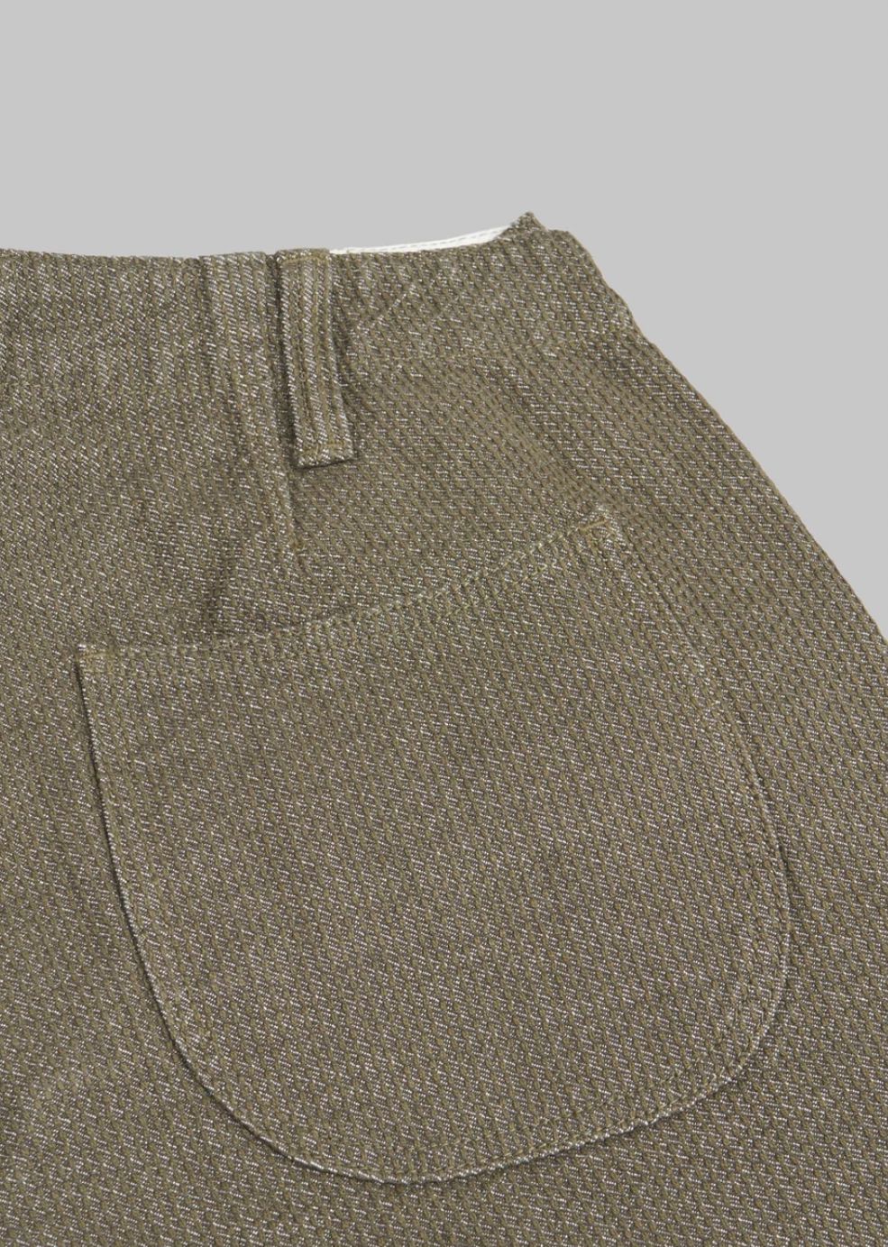 Pure Blue Japan 1171-OLV Sashiko Short Pants Olive x Olive Sashiko