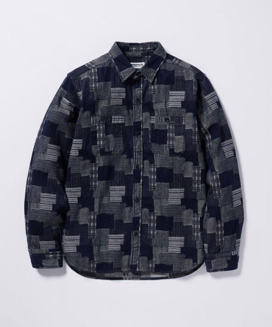 Momotaro Shirt MXLS1003 Patchwork Jacquard Shirt