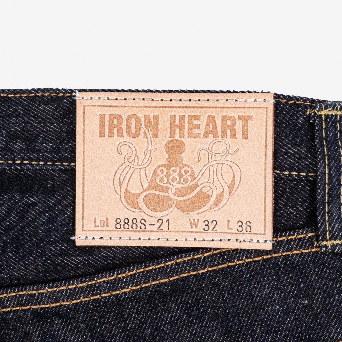 Iron Heart IH-888S-21 21oz Selvedge Denim Medium/High Rise Tapered Cut Jeans - Indigo