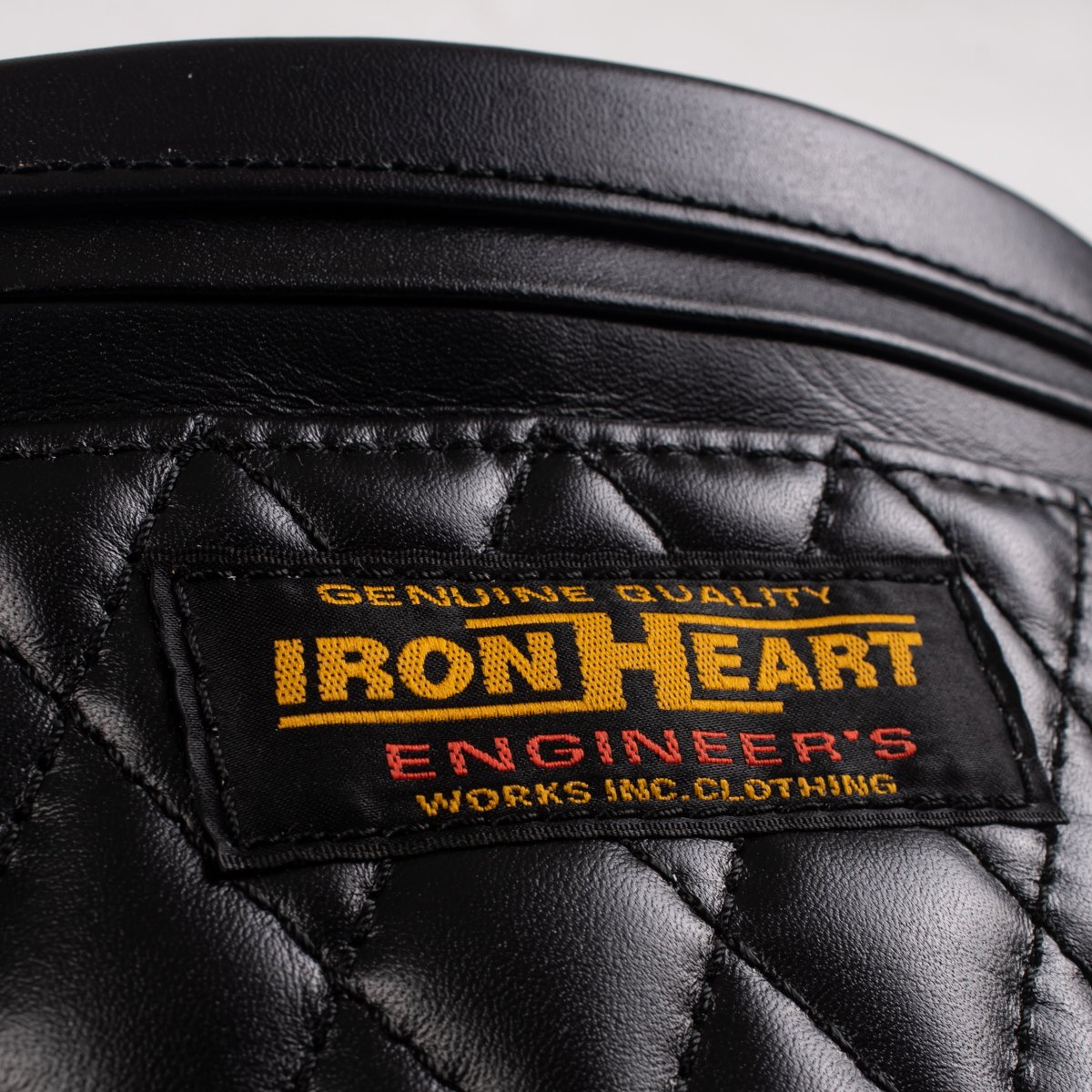 Iron Heart IHE-45 Diamond Stitched Leather Waist Bag - Black