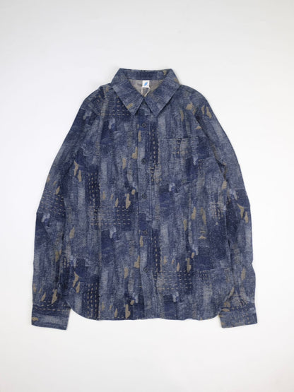 Pure Blue Japan 2218 Indigo Jacquard Boro Shirt