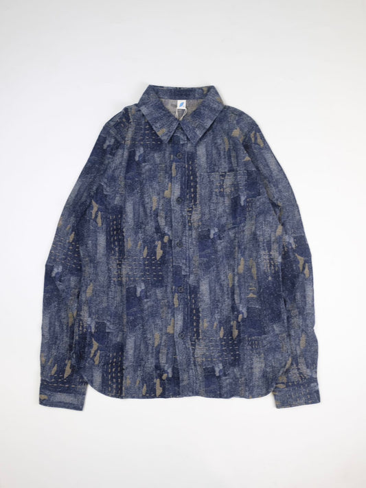 Pure Blue Japan 2218 Indigo Jacquard Boro Shirt