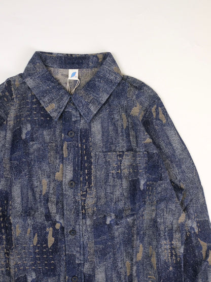 Pure Blue Japan 2218 Indigo Jacquard Boro Shirt